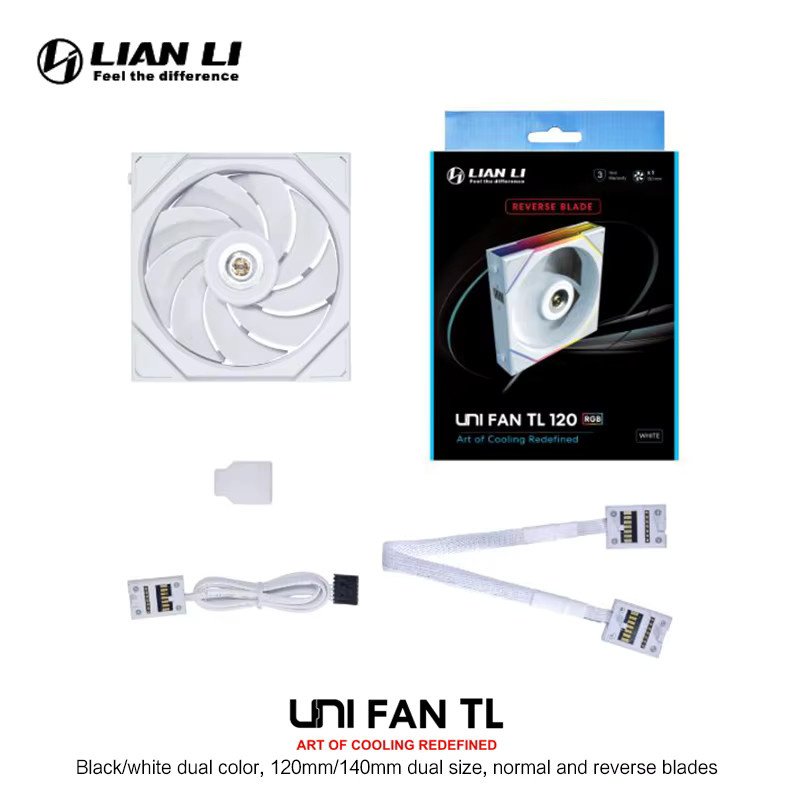 Lian Li UNI FAN TL120 RGB Gehäusekühler Schwarz 4. Generation mit Vorwärts- und Rückwärtsklinge - Bild 3