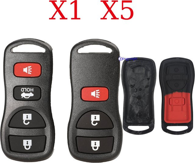 Jingyuqin X1 X5 Remote Entry Auto Schlüssel Fob Shell Abdeckung für Nissan Armada Xterra Pathfinder Frontier Quest Titan Murano in Schwarz - Bild 1