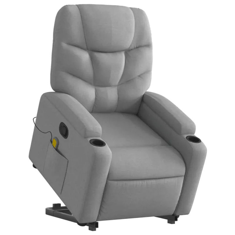 Vidaxl Massagesessel Aufstehhilfe Relaxsessel aus Stoff in Grau - Bild 5