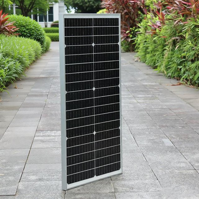 xinpuguang 12V Solarpanel mit gehärtetem Glas und Monozellen in Schwarz für Camper, RV, Boot oder Zuhause - Bild 1