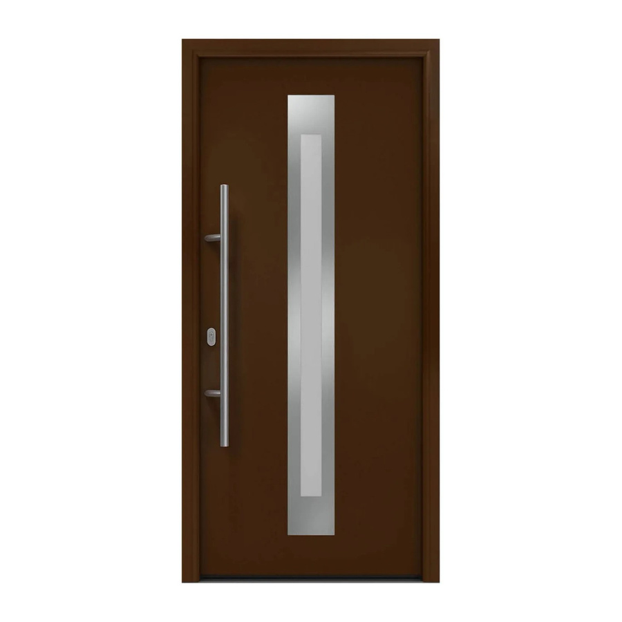 EcoStar Haustür Isopro IP 770S mit Glaseinsatz in Terrabraun, B: 110 cm, H: 210 cm, DIN Links - Bild 2