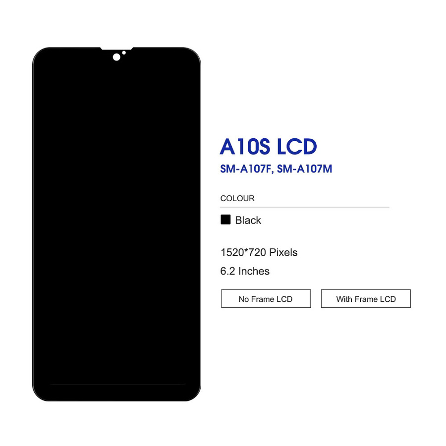 Samsung A10S A107 LCD Display mit Rahmen und Touchscreen in Schwarz, 6,2 Zoll - Bild 2