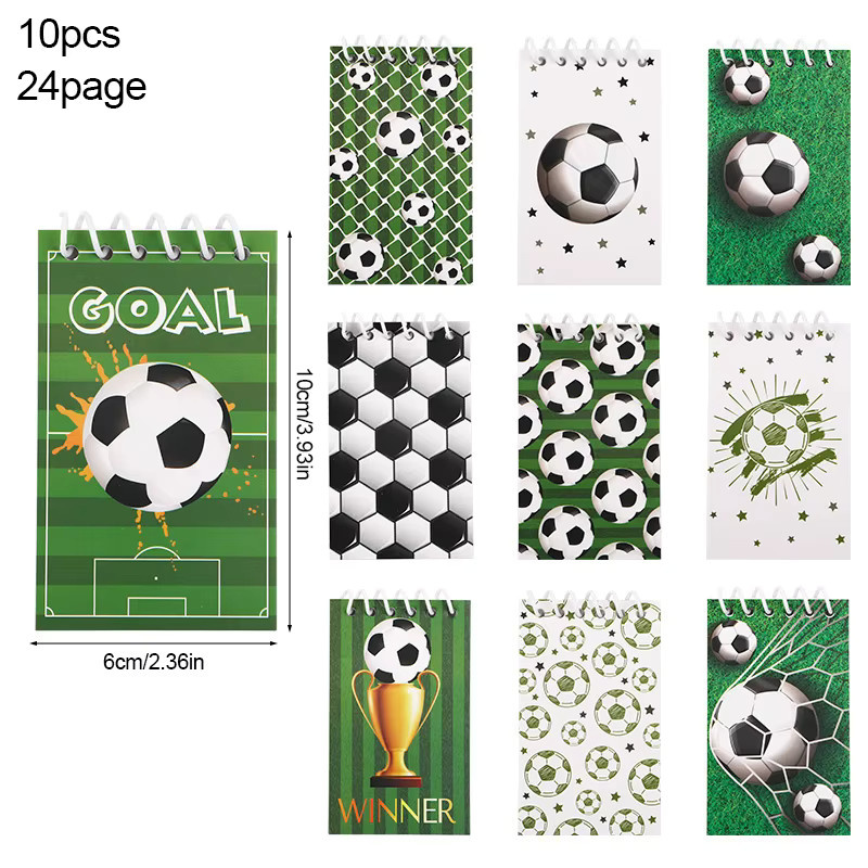 10 Stück Mini-Fußball-Spiralnotizbücher für Kinder, Softcover, Blanko-Seiten, Mehrfarbig - Bild 5