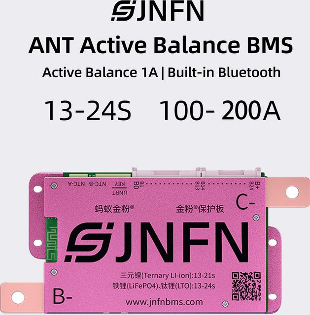 ANT BMS Active Balance Smart BMS mit Bluetooth und RS485 für LiFePO4, Li-Ion und LTO Akkupacks (13S-24S, 48V-72V) - Bild 1