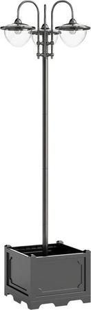 Furnicato Solar Laterne Stehleuchte aus Metall in Schwarz für Garten und Terrasse, Höhe: 189 cm, IP44, mit LED und Dämmerungssensor