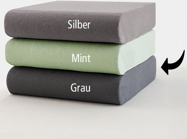 DREAMTEX Mako-Feinjersey-Spannbetttuch aus Baumwolle, Grau, B/T/H: 180 x 220 x 40 cm - Bild 1