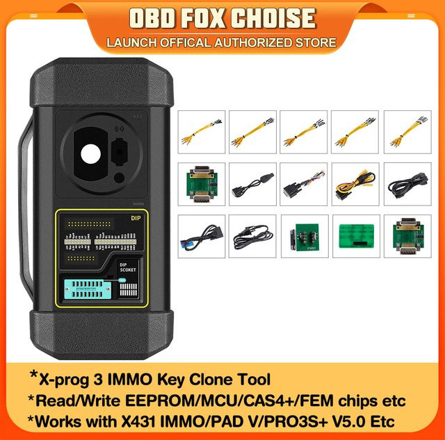 LAUNCH X431 X-PROG 3-Tasten-Programmierung Wegfahrsperre Schlüsselprogrammierer-Tool in Schwarz für X431 V PRO3S PAD V PAD VII - Bild 1