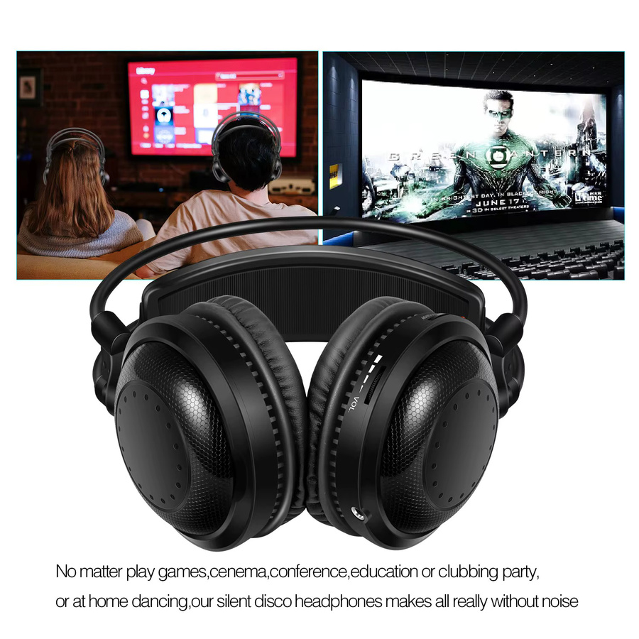 CATASSU Silent Disco Kabelloses Kopfhörerpaket mit Ultra-Low-Bass-Klangqualität und 500-m-Sender in Schwarz - Bild 3