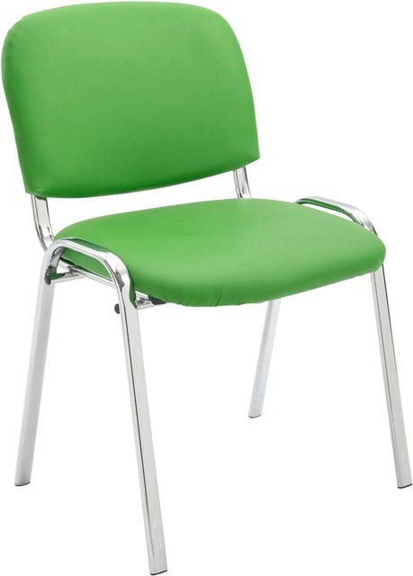 DELUKE Besucherstuhl ZAGREB Konferenzstuhl und Bürostuhl aus Kunstleder in Grün, B/T/H: 54 x 48 x 79 cm - Bild 1