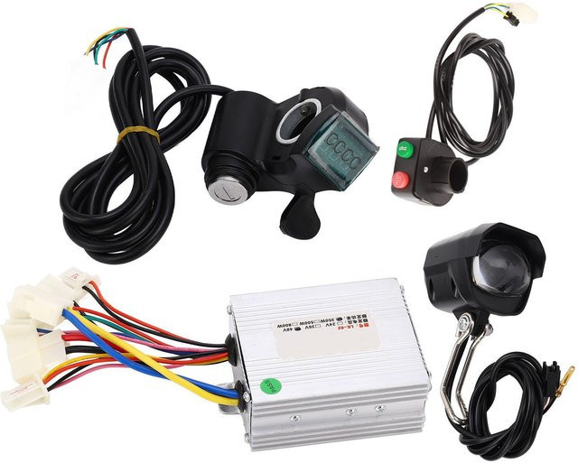 Igeteck Elektrofahrrad Umbau Kit 48V 350W mit Bürstenmotor, Controller und Daumengas in Schwarz - Bild 1