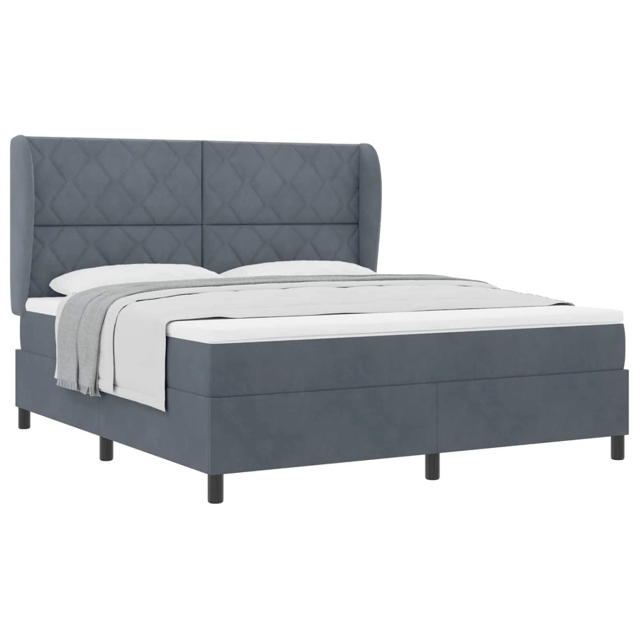 vidaXL Boxspringbett mit Matratze und Taschenfederkern in Grau, B/T/H: 180 x 200 x 280 cm - Bild 2