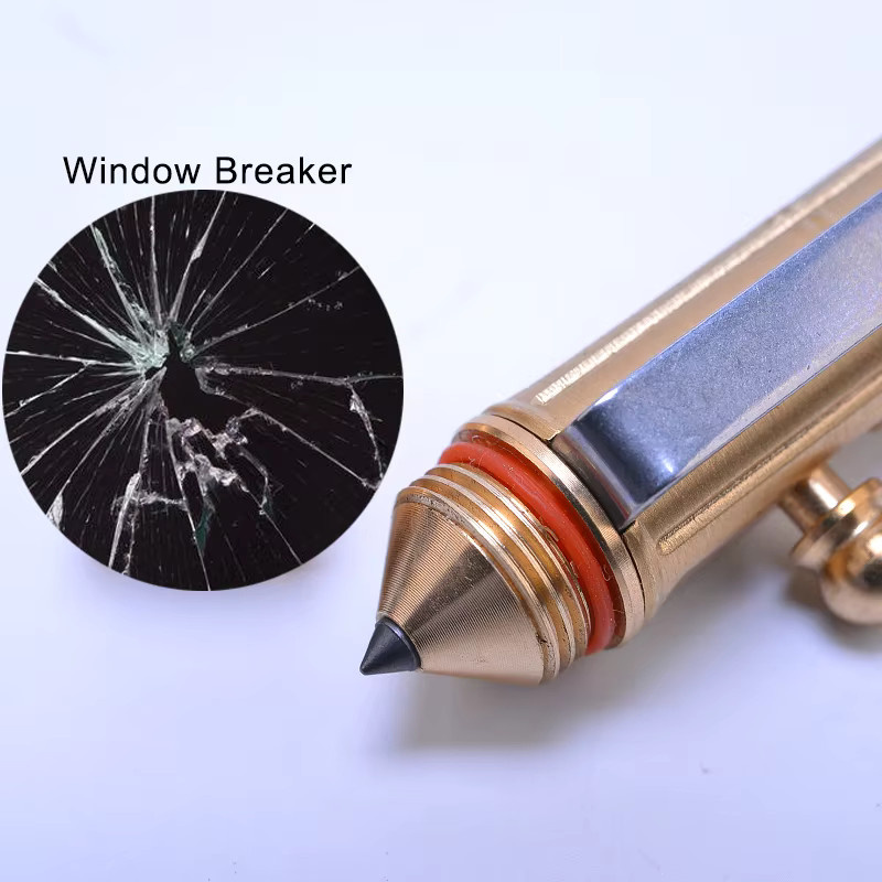 Taktischer Gel-Tintenstift aus Messing in Gold mit Retro-Bolzen-Design als EDC-Selbstverteidigungswerkzeug - Bild 3