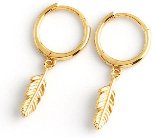 WANYING Federohrringe 925 Silber, Gold, Damen - Bild 1