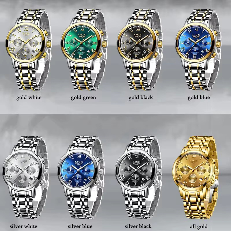 LIGE Chronograph, Quarz, Edelstahl, Grün, Herren - Bild 5