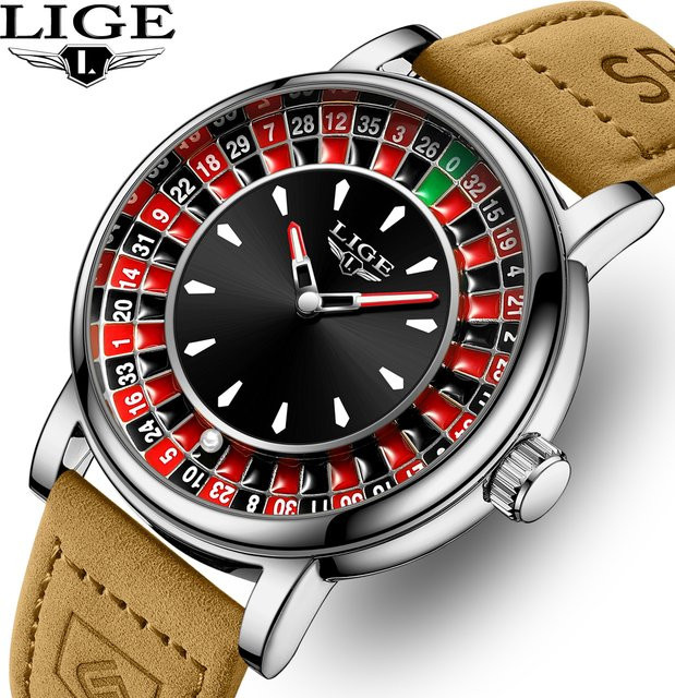 LIGE Armbanduhr Quarz, Leder, Schwarz, Herren - Bild 1