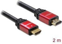 Delock HDMI Anschlusskabel High Speed mit vergoldeten Steckkontakten, Farbe: Rot/Schwarz, Länge: 2,00 m - Bild 2