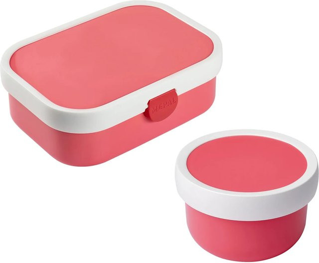 Mepal Campus Obst- und Bentobox Pink mit Besteck und Trennfächern 300 ml und 750 ml - Bild 1