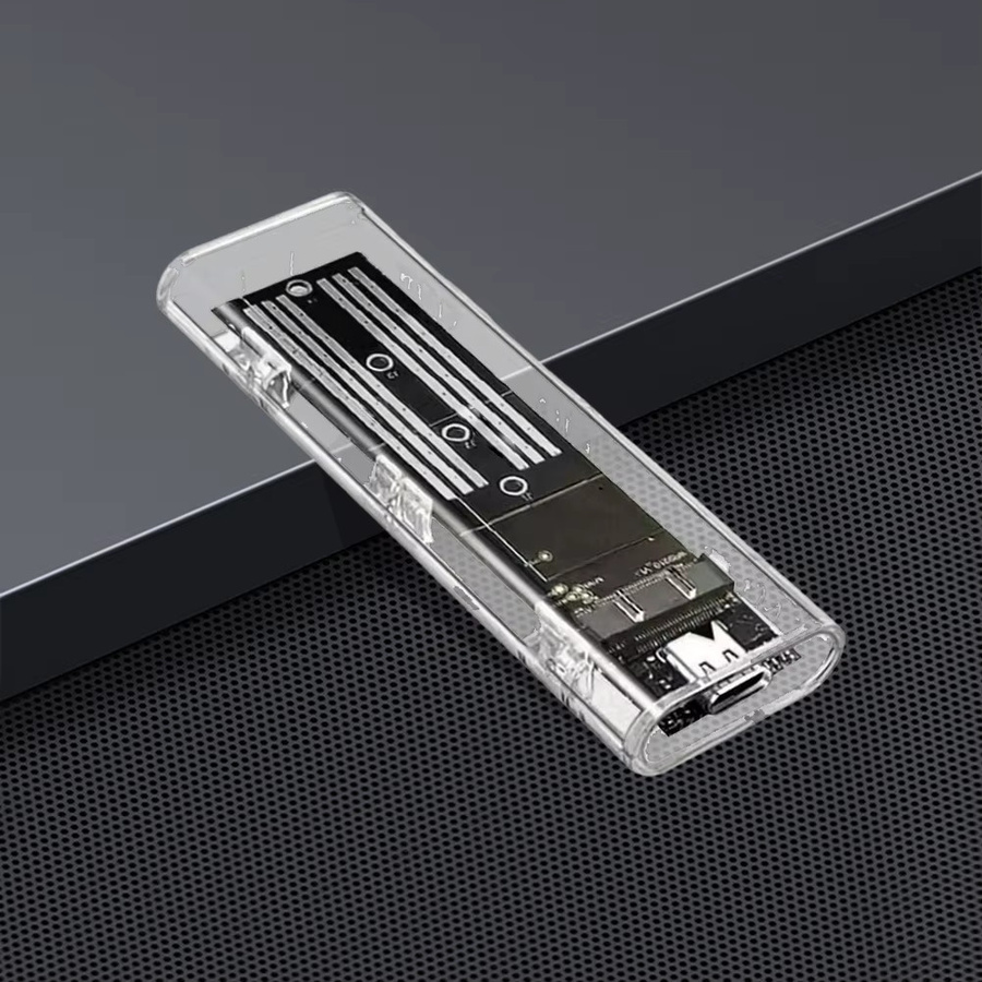 ALLOET Externes M.2 NGFF SATA SSD-Gehäuse mit USB 3.1 Typ C, Transparent, 10Gbps, kompatibel mit 2230/2242/2260/2280 SSDs - Bild 4