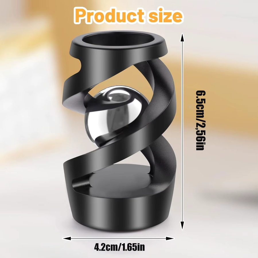 GUEN Hängender Kreisel in Schwarz als Fidget-Spielzeug und Gyroskop zur Stressbewältigung für Erwachsene und Kinder - Bild 5