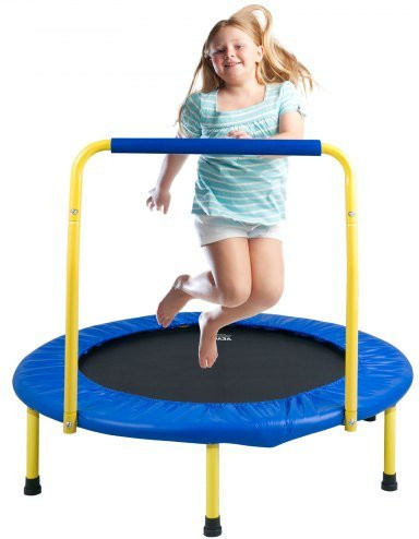 VEVOR Mini Trampolin für Kinder und Kleinkinder, klappbares Fitness Trampolin Blau, Indoor und Outdoor geeignet, B/T/H: 81,0 x 92,0 x 92,0 cm - Bild 1