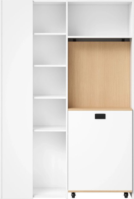okwish Schreibtisch höhenverstellbar und klappbar in Weiß mit Steckdose und USB-Anschluss, B/T/H: 160,0 x 50,0 x 104,5 cm - Bild 1