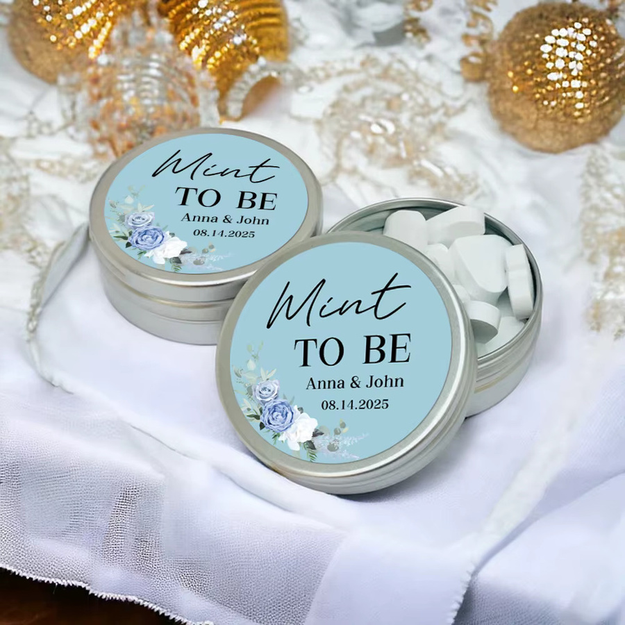 Personalisierte kreisförmige Geschenkaufkleber von cyuan zur Hochzeit als dekorative selbstklebende Siegel für deine Partygeschenke aus Papier - Bild 1