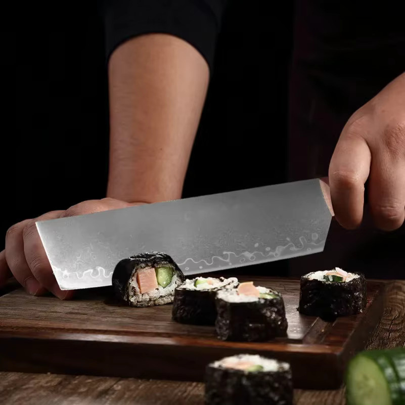 InLeung Damaskus Stahl Kochmesser mit Holzgriff für Fleisch und Sushi - Bild 5