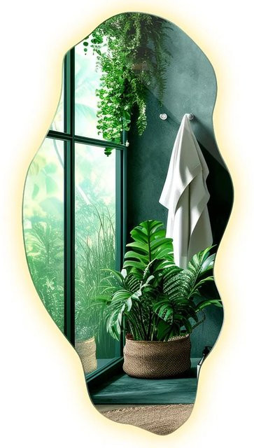 Tulup LED Spiegel Organisch in Weiß mit Warmweiß 3000K, B: 45 cm, H: 90 cm - Bild 1