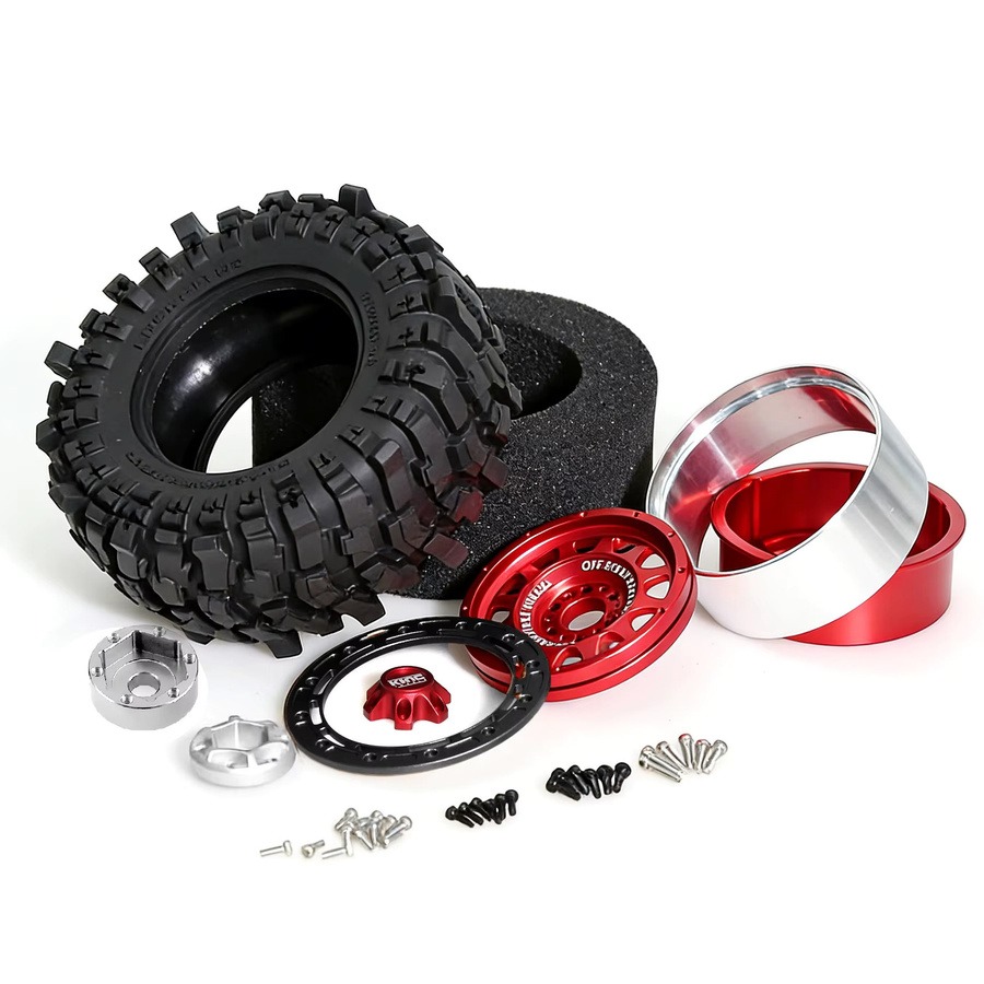 MJX All Terrain Soft Rubber Crawler Autoreifen und Felge, 2,6 Reifen, Schwarz - Bild 2