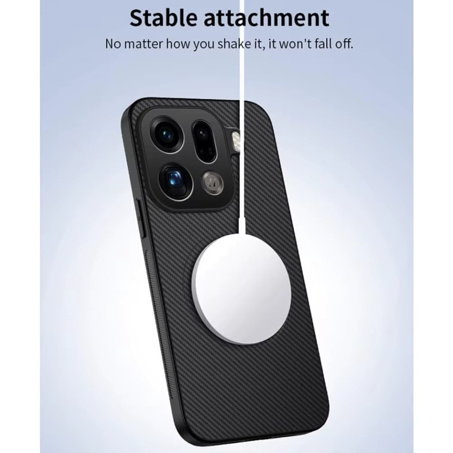 MagSafe Schutzhülle mit Carbon-Faser-Textur für Oppo Find X9 Pro, X8 Pro, X9 und X8 in Schwarz oder Grau - Bild 6
