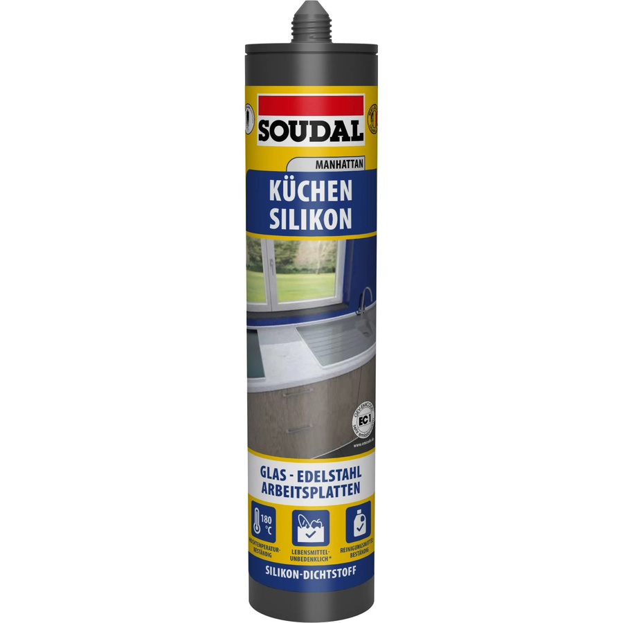Soudal Küche & Bad Silikon Manhattan in Weiß oder Grau, 300 ml - Bild 2