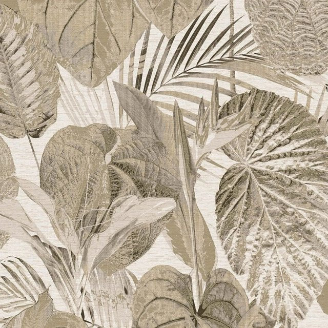 PROFHOME Florale Tapete mit metallischen Akzenten in Beige Gold Taupe, Non-Woven, Breite: 0,53 m, Länge: 10,05 m - Bild 1