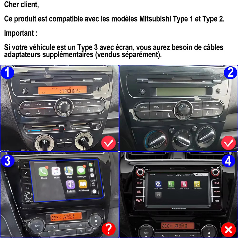 ESSGOO Android 15 Autoradio mit 9 Zoll Touchscreen für Mitsubishi Mirage Space Star 2012-2018, kabelloses Apple CarPlay und Android Auto, GPS, WLAN, Bluetooth und Spiegel Link, Schwarz - Bild 2