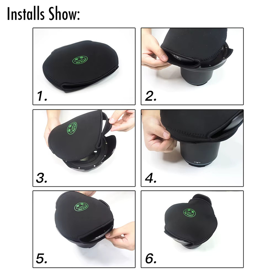 Seafrogs Unterwasser-Schutzhülle mit 6 Zoll Dome Port und Weitwinkel-Softbag für Fischaugenobjektive in Schwarz - Bild 2