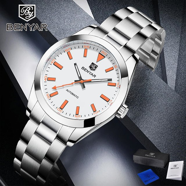 PAGANI DESIGN Armbanduhr, Automatik, Edelstahl, Herren, weiß, schwarz - Bild 1
