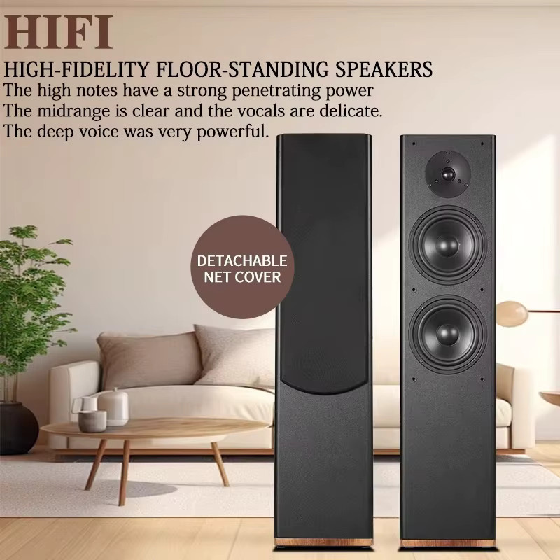 Tower 2.0 Frontlautsprecher in Schwarz, passiver HiFi-Standlautsprecher mit drei Frequenzbändern und Holzgehäuse für deine Heimstereoanlage - Bild 4