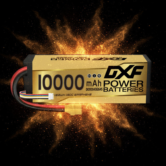 DXF 4S Graphene Lipo 10000mAh 150C 15,2V Akku Gold Version Racing Series Hardcase für RC Car Truck Evader BX Truggy 1/8 Buggy - Bild 1