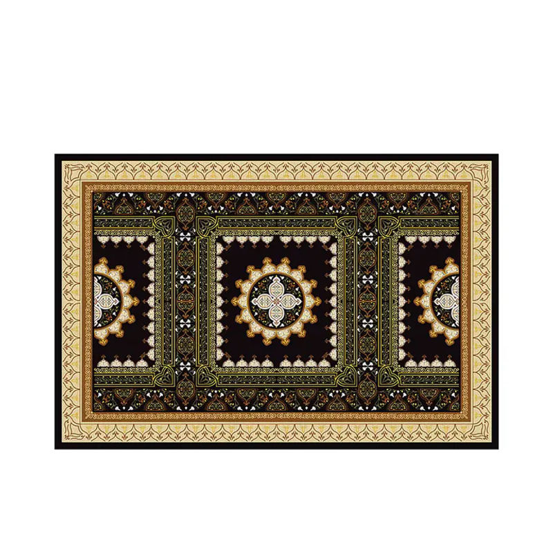 VIKAMA Moderner Kristall-Teppich mit klassischem Medaillon-Design, pflegeleichter orientalischer Niedrigflor-Teppich für Wohnzimmer und Büro - Bild 2