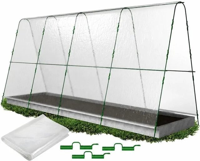 TTL GARDEN Folientunnel Set PEAK XXL Gewächshaus mit PE Folie, Grün/Transparent, B/T/H: 400 x 120 x 180 cm - Bild 1