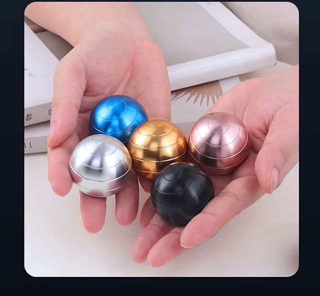 soulbao Desktop-sphärisches Gyroskop, Metall-Fingerspitzen-Gyroskop, kreisförmiges optisches Phantom-Finger-Dekompressionsgyroskop - Bild 3