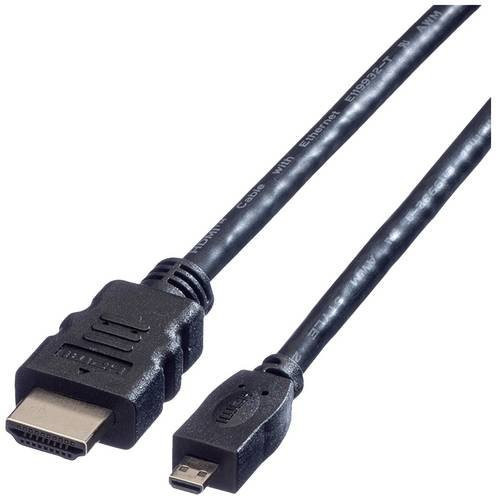 Value HDMI Anschlusskabel mit HDMI-A und HDMI-Micro-D Stecker, Schwarz, Länge: 2,00 m - Bild 1