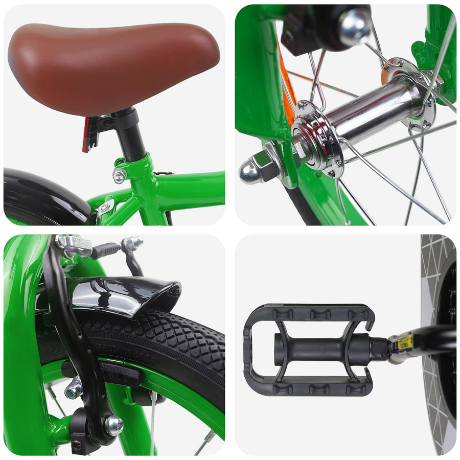 VD Home Furnishing Kinderfahrrad 14 Zoll Grün für Alter 3-5 Jahre - Bild 1