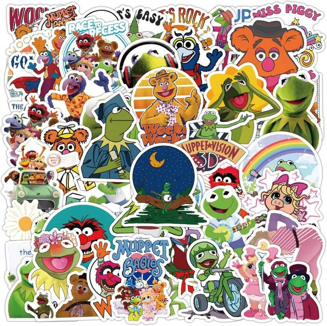 50 Stück The Muppet Show Kermit der Frosch Graffiti-Aufkleber von Disney in Multicolour für Telefon, Computer und Notizbuch - Bild 1