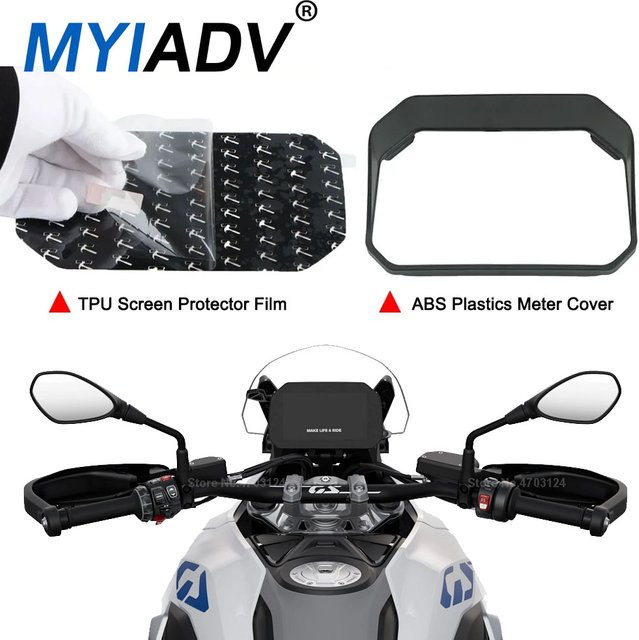 Sonnenblende für BMW R1300GS, R1250GS, R1200GS, F850GS ADV und F900R als Instrumenten-Schutzabdeckung aus TPU - Bild 1