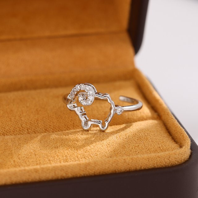 GaGa-Duck Ring, 925 Silber, Kristall, Lamm - Bild 1