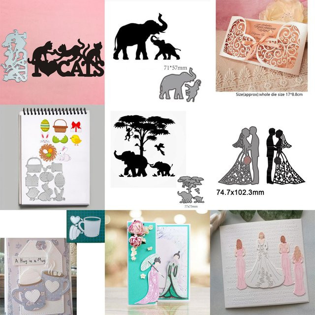 Metall-Stanzenform Elefant für Scrapbooking und Papierhandwerk in Silber - Bild 1