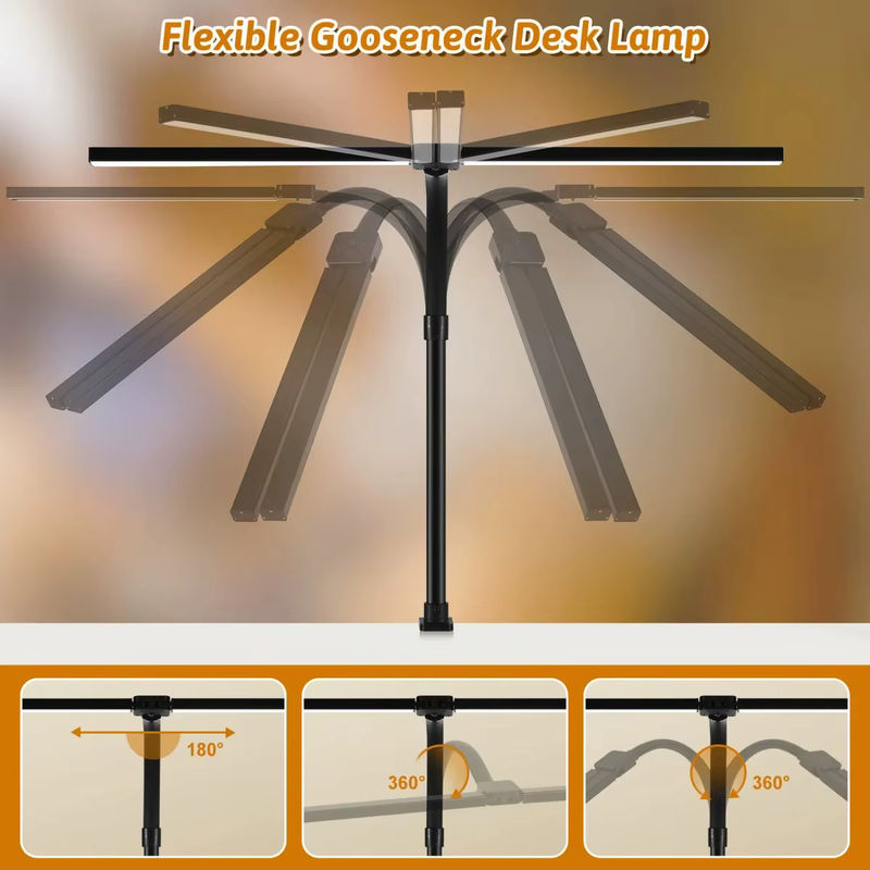 DBF LED Clip Schreibtischlampe mit zwei Köpfen, dimmbar, Schwarz - Bild 5