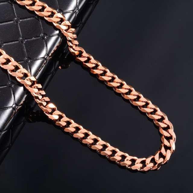 YULIN Halskette Edelstahl, Roségold, Herren, 22cm - Bild 1