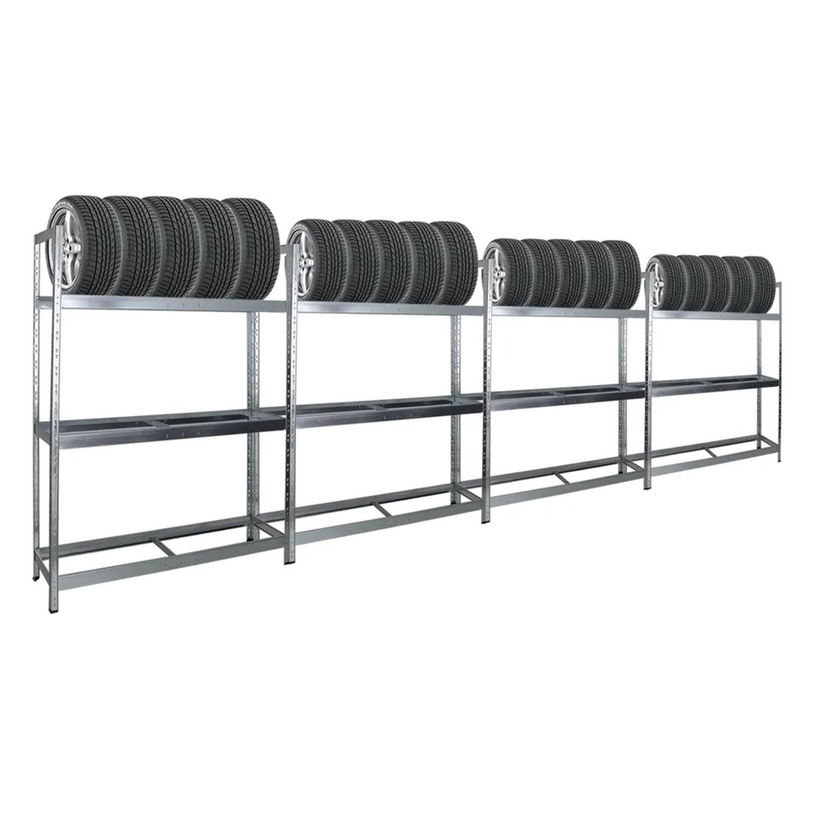 PROREGAL Reifenregal Tiger XL für bis zu 72 Reifen, verzinkt, Farbe: Silber, H x B x T: 200 x 150 x 45 cm - Bild 2