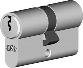 BKS Profildoppelzylinder PZ 8812 NuG aus Messing in Silber mit 3 Schlüssel, Baulänge: 31/70 mm - Bild 1